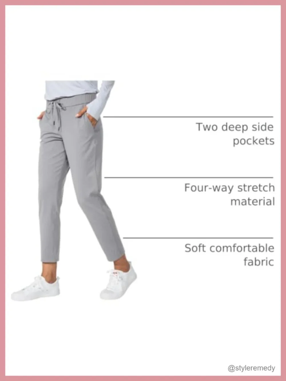 Women's Stretch Ankle Sweatpants with Deep Pockets, 4-Way Stretch, Lounge &